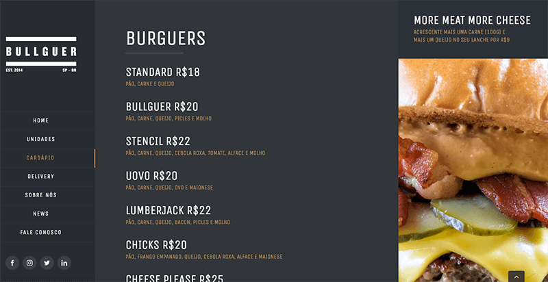 Meat Burguers - Peça Online. Cardápio digital, Preços e Telefones.