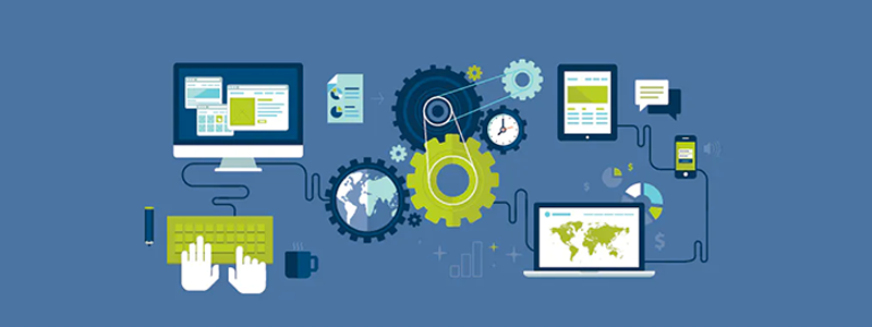 Criação de Site: Desenho de engrenagem da criação de site profissional