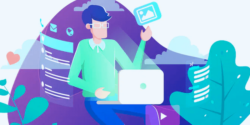 Ilustração de pessoa fazendo planejamento do desenvolvimento de site profissional 