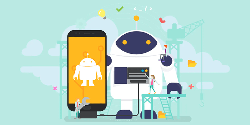 Ilustração de um robô e um celular fazendo alusão ao Robot TXT