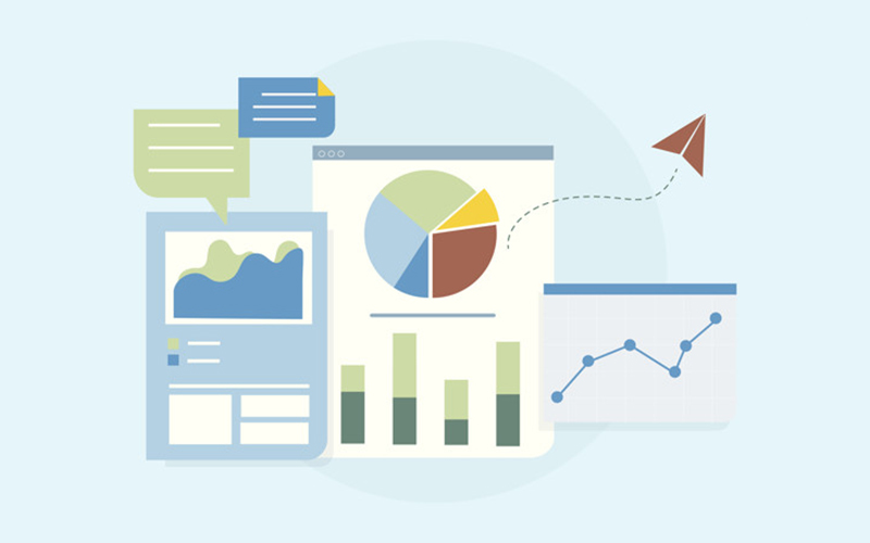 Ilustração de gráficos e métricas