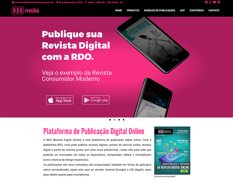 Identidade visual do site da RDO - Revista Digital Online