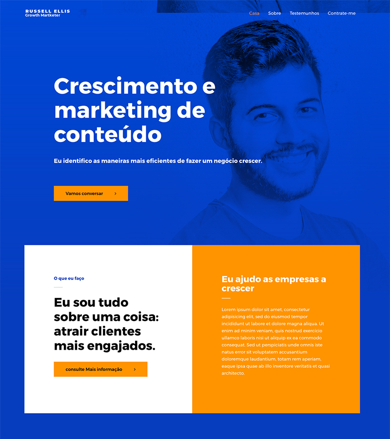 Imagem de uma home page de um site onde mostra o marketing de conteúdo