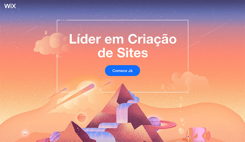 Imagem da home page do site Wix